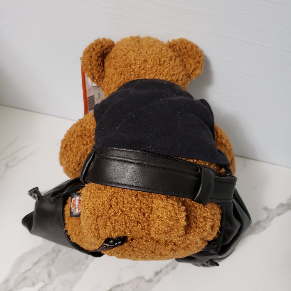 NWT Harley Davidson Biker Club teddy bear vegan leather chaps and shirt 2004 - Picture 6 of 12